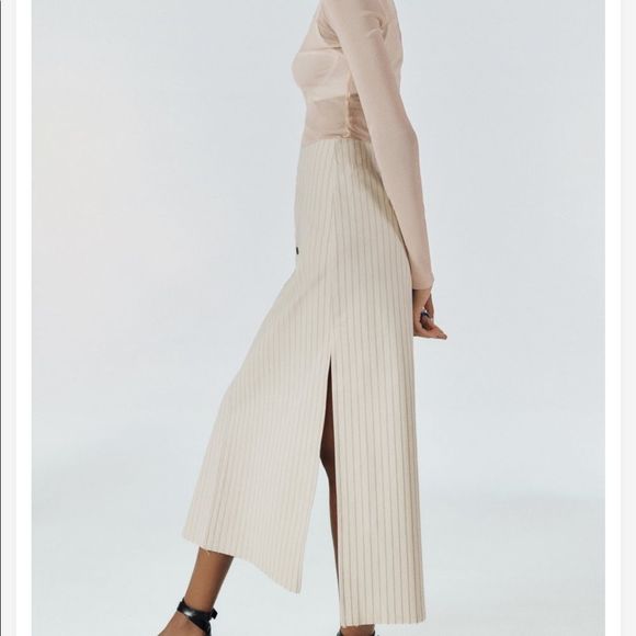 ZARA STRIPED MIDI SKIRT - Picture 5 of 7